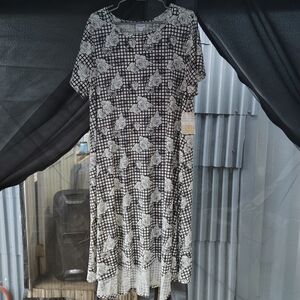 Floral Black and White Dress